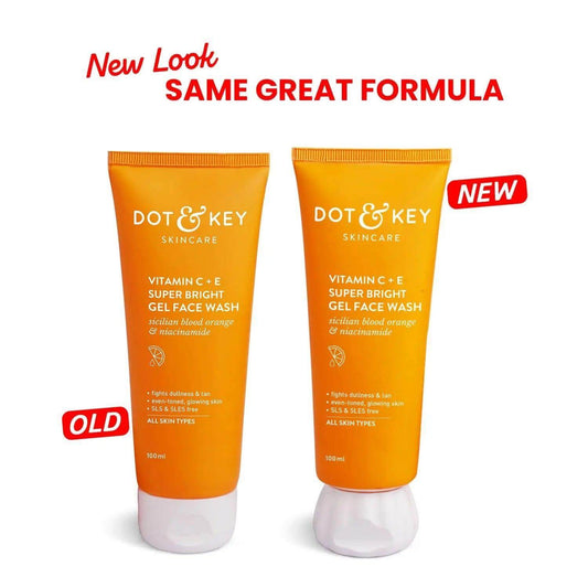 Dot & Key Vitamin C + E Super Bright Gel Face Wash – 100ml | Triple Vitamin C for Glowing Skin | Gentle Cleanser for All Skin Types | Unisex