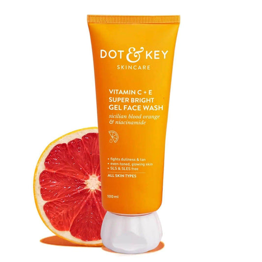 Dot & Key Vitamin C + E Super Bright Gel Face Wash – 100ml | Triple Vitamin C for Glowing Skin | Gentle Cleanser for All Skin Types | Unisex