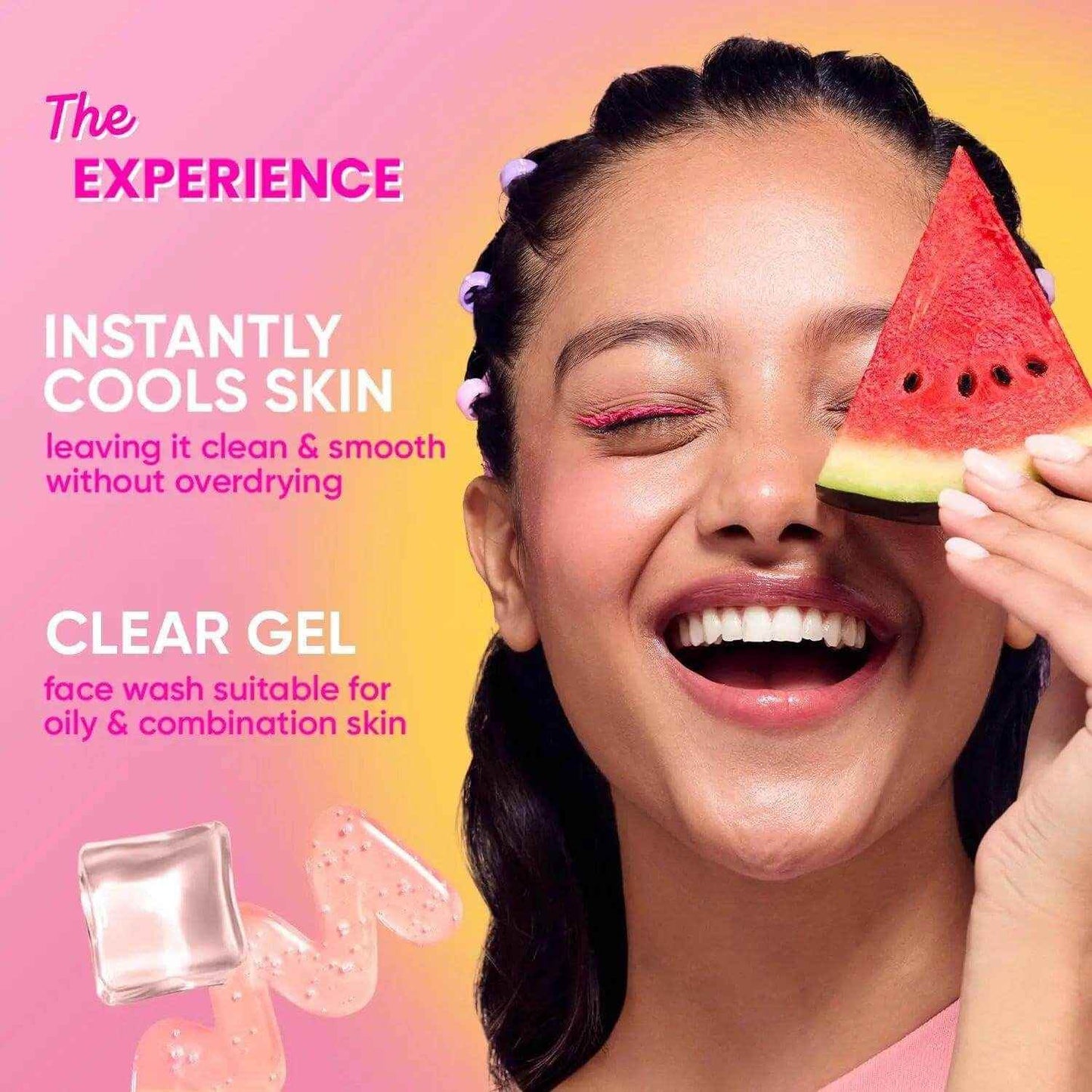 dot & key watermelon cooling gel face wash – 100ml | vitamin c & cucumber | oil-free cleanser for oily & combination skin | removes dirt, brightens skin