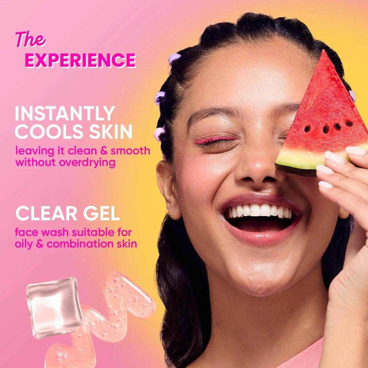 Dot & Key Watermelon Cooling Gel Face Wash – 100ml | Vitamin C & Cucumber | Oil-Free Cleanser for Oily & Combination Skin | Removes Dirt, Brightens Skin