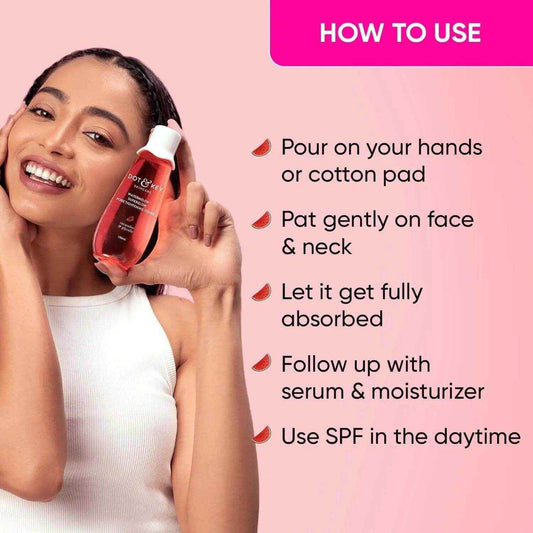 Dot & Key Watermelon SuperGlow Face Toner – 150ml | Glycolic Acid & Watermelon | Pore Tightening & Skin Brightening | Alcohol-Free | For All Skin Types