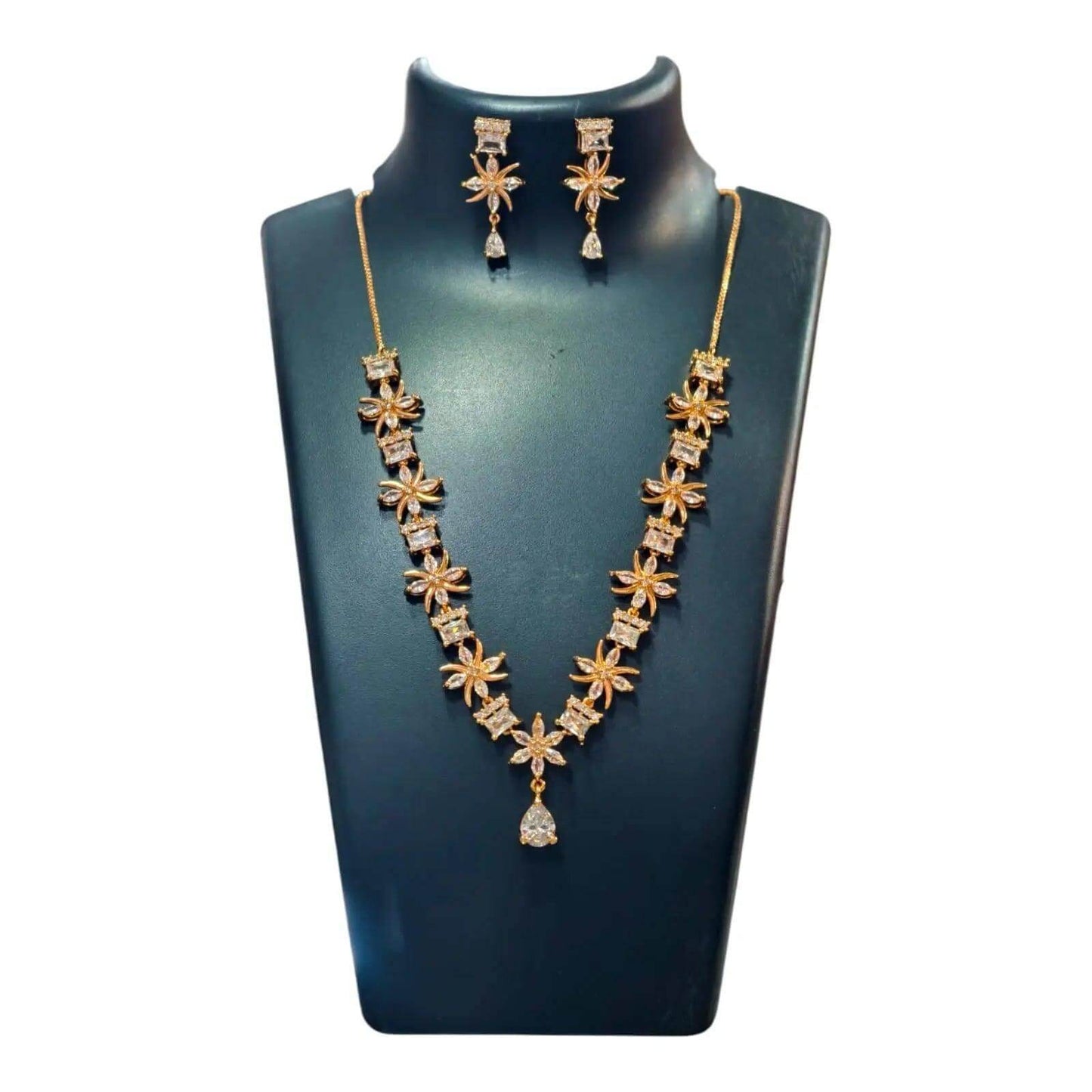 elegant ross gold necklace set with matching earrings – luxury gold jewelry for women