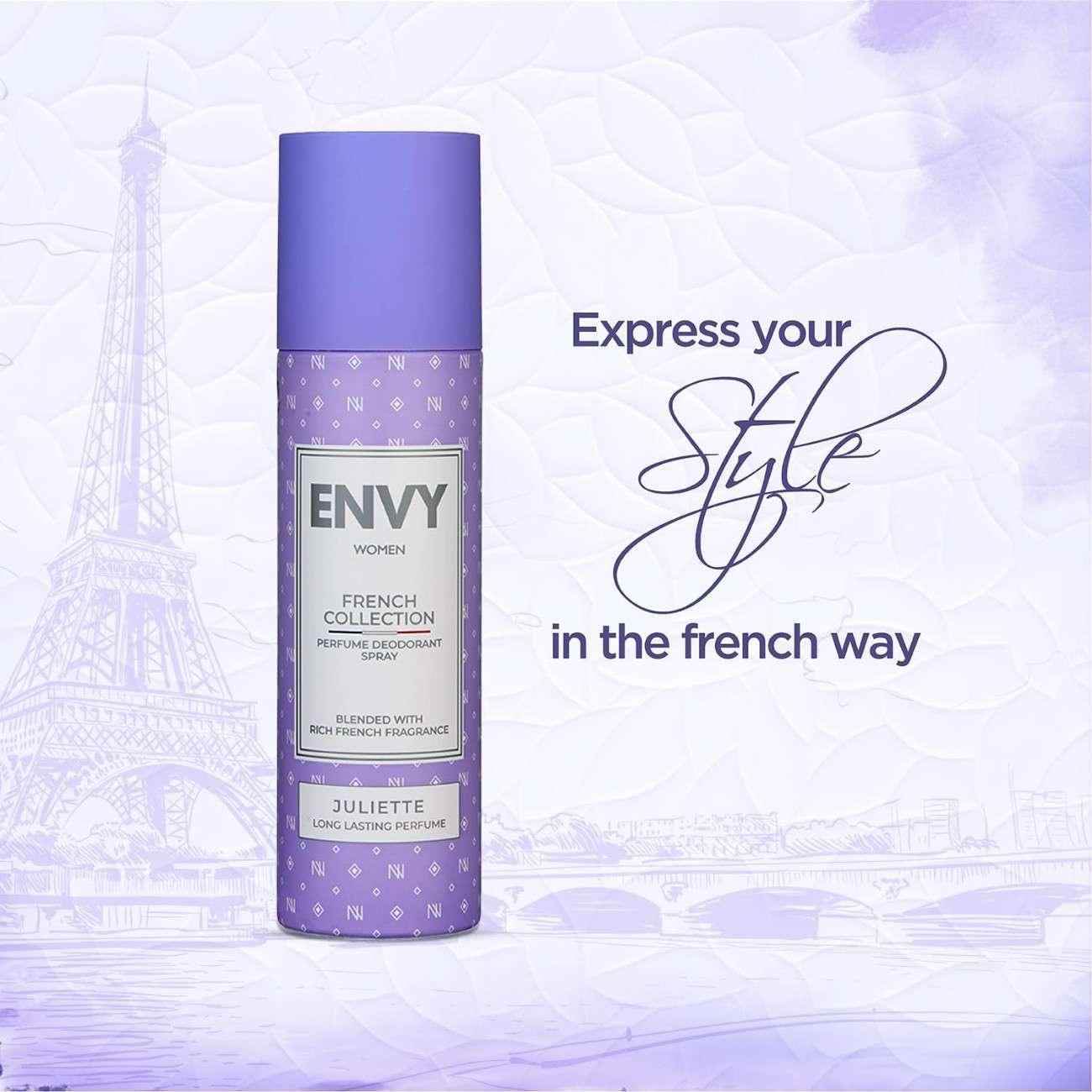 envy juliette french collection perfume deodorant spray - 120ml, luxury fragrance for women