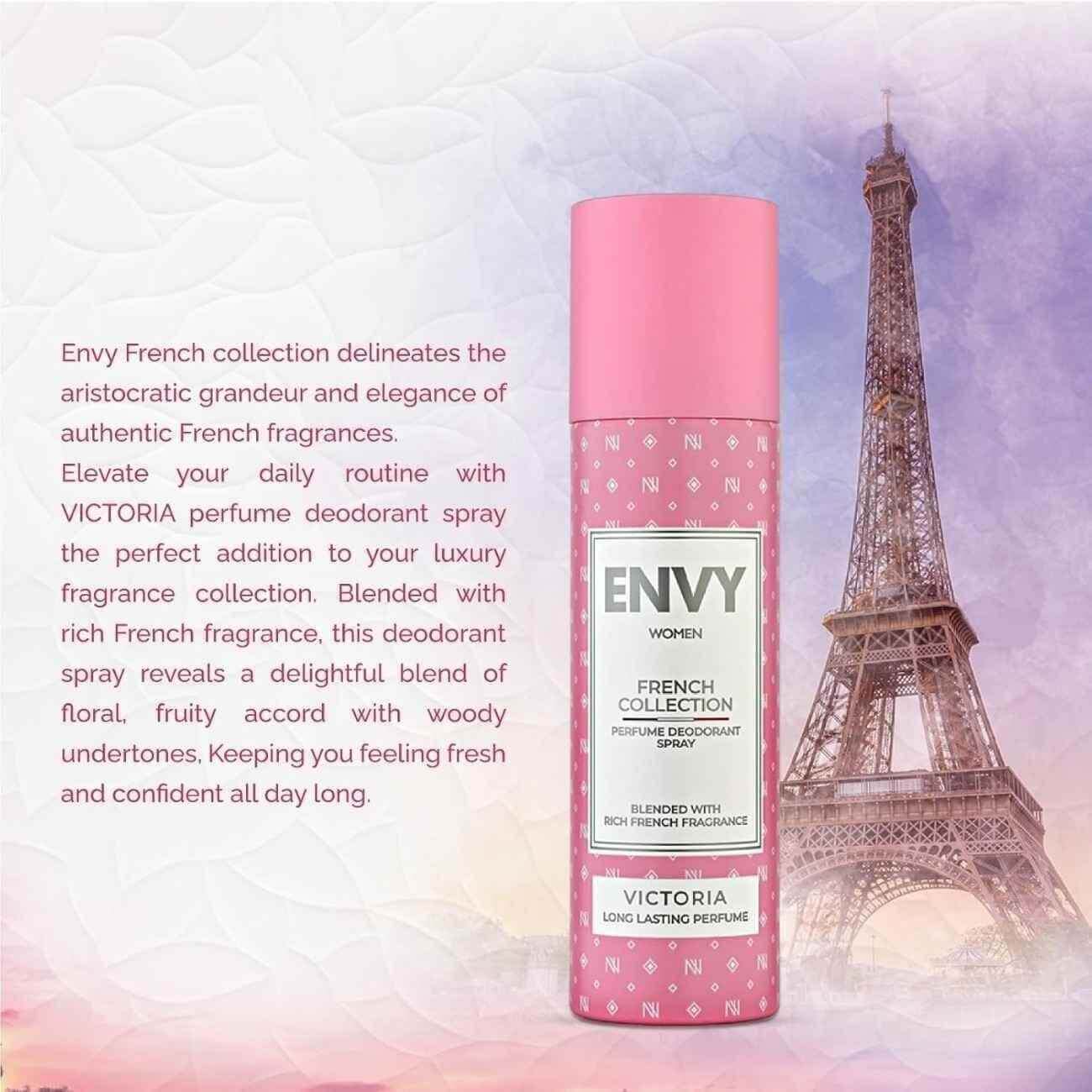 envy victoria french collection perfume deodorant spray - 120ml, luxury fragrance for women
