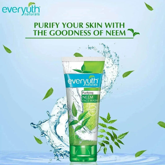 Everyuth Naturals Exfoliating Walnut Scrub (50g) & Neem Face Wash (50g) | Deep Cleansing & Clear Skin