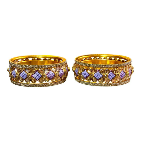 Exquisite Green Designer Bangles with Stonework – Elegant Floral Design for Special Occasions