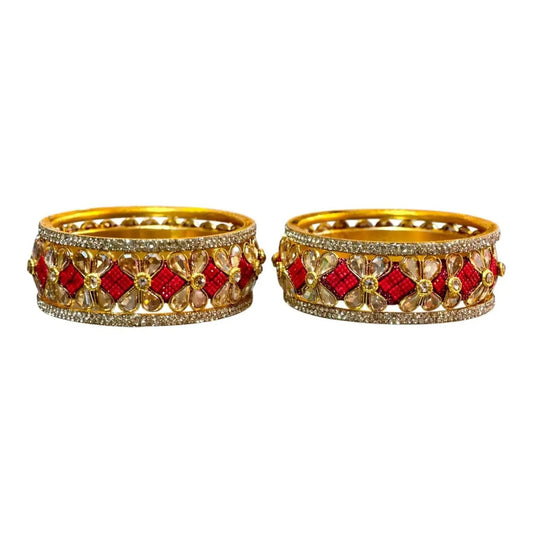 Exquisite Green Designer Bangles with Stonework – Elegant Floral Design for Special Occasions