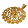 Floral Design Gold Finish Round Pendant for Women