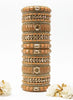 Peach-Gold Bridal Bangle Set – 26 Pieces Kundan & Stone Work by Gehna