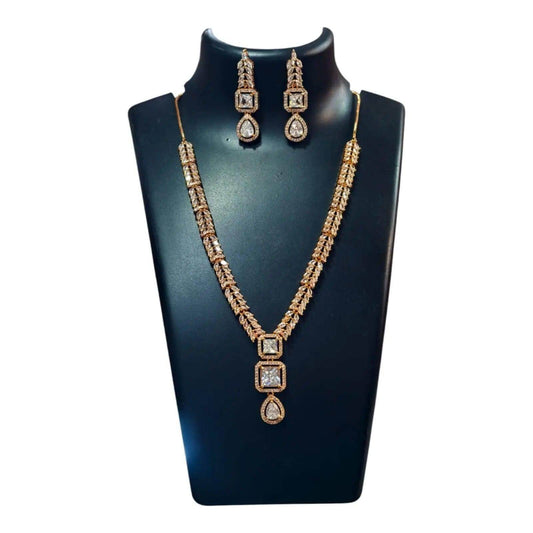 Glamorous Ross Gold Necklace Set with Earrings – Perfect for Weddings and Special Events