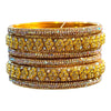 Golden Floral Stone Bangles Set – Sparkling Elegance