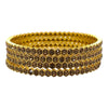 hexagon Gold-Plated Crystal Bangles Set with Brown Crystals