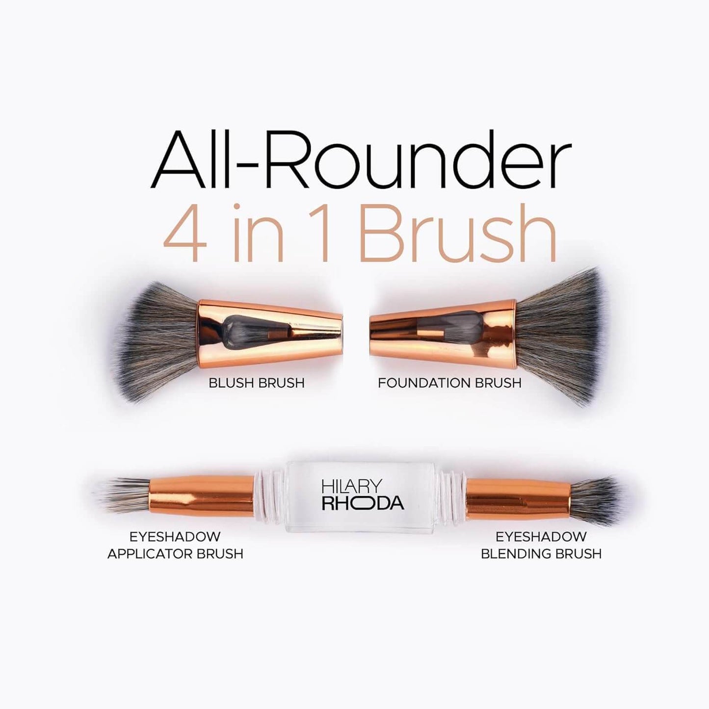 hilary rhoda 4-in-1 makeup brush set – foundation, blush & eyeshadow brushes