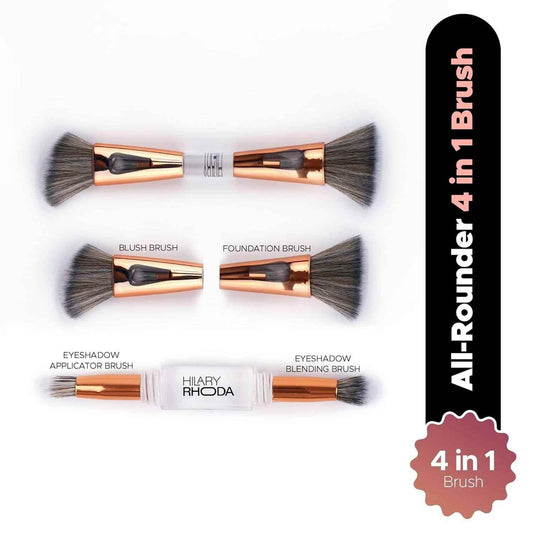 Hilary Rhoda 4-in-1 Makeup Brush Set – Foundation, Blush & Eyeshadow Brushes
