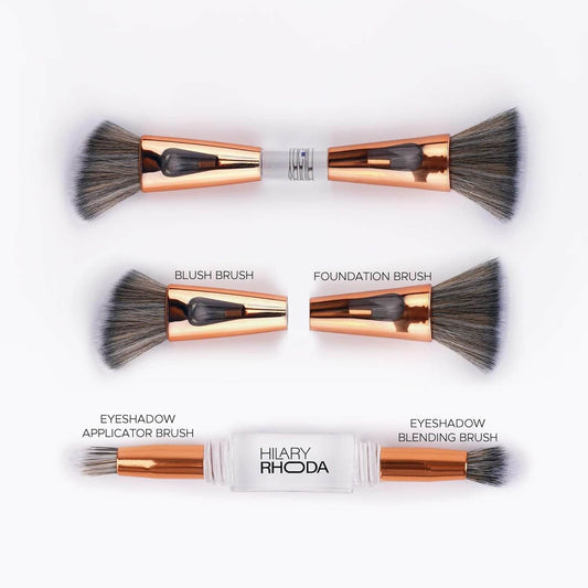 Hilary Rhoda 4-in-1 Makeup Brush Set – Foundation, Blush & Eyeshadow Brushes