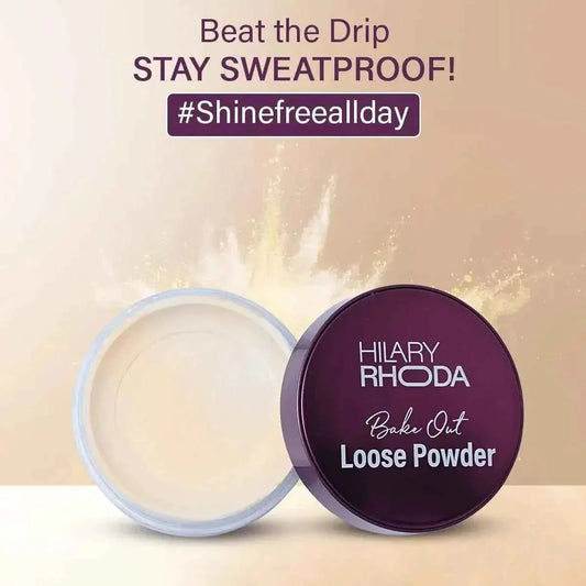 Hilary Rhoda Bake Out Loose Powder - Matte Finish & Lightweight, Oil Control, Hides Imperfections, 10g (Banana - Shade 02) - Gehnasale