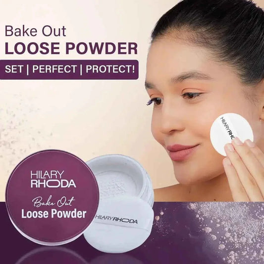 Hilary Rhoda Bake Out Loose Powder - Matte Finish & Oil Control, Hides Imperfections, 10g (Translucent - Shade 01) - Gehnasale