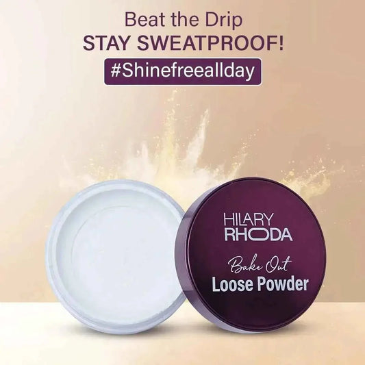 Hilary Rhoda Bake Out Loose Powder - Matte Finish & Oil Control, Hides Imperfections, 10g (Translucent - Shade 01) - Gehnasale