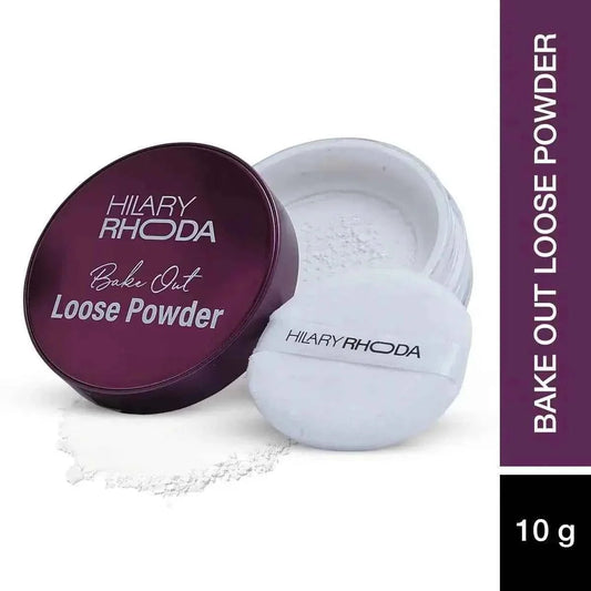 Hilary Rhoda Bake Out Loose Powder - Matte Finish & Oil Control, Hides Imperfections, 10g (Translucent - Shade 01) - Gehnasale
