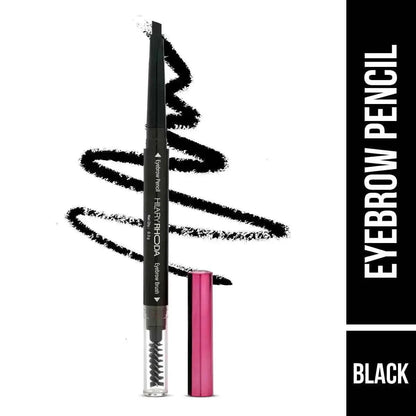 Hilary Rhoda Brow Artist Eyebrow Pencil – Dual-Ended, Smudge-Proof, Long-Lasting, Natural Finish, 0.3g (Black - Shade 01) - Gehnasale