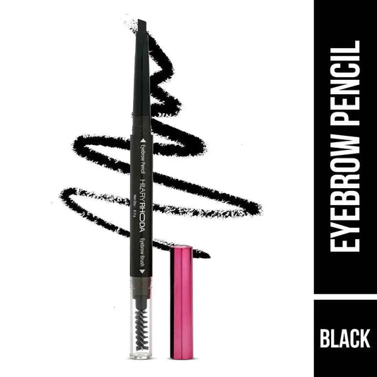 Hilary Rhoda Brow Artist Eyebrow Pencil – Dual-Ended, Smudge-Proof, Long-Lasting, Natural Finish, 0.3g (Black - Shade 01) - Gehnasale