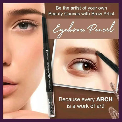 Hilary Rhoda Brow Artist Eyebrow Pencil – Dual-Ended, Smudge-Proof, Long-Lasting, Natural Finish, 0.3g (Black - Shade 01) - Gehnasale