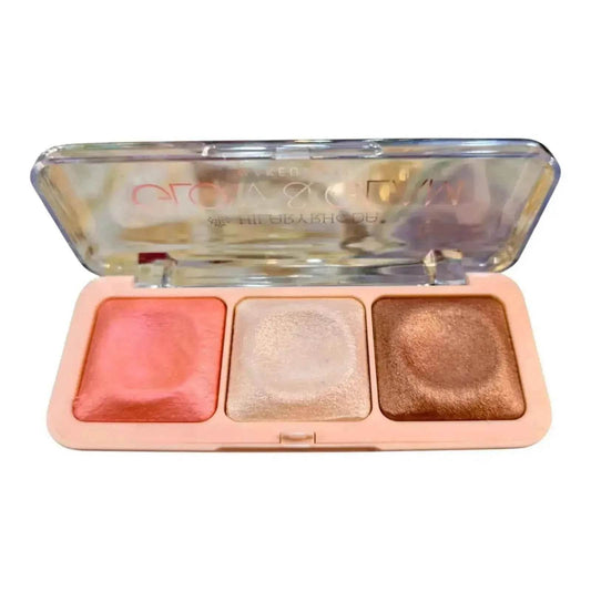 Hilary Rhoda Get Glow Highlighter Palette - Highly Pigmented, Long-Lasting, Soft & Smooth for a Natural Radiant Glow