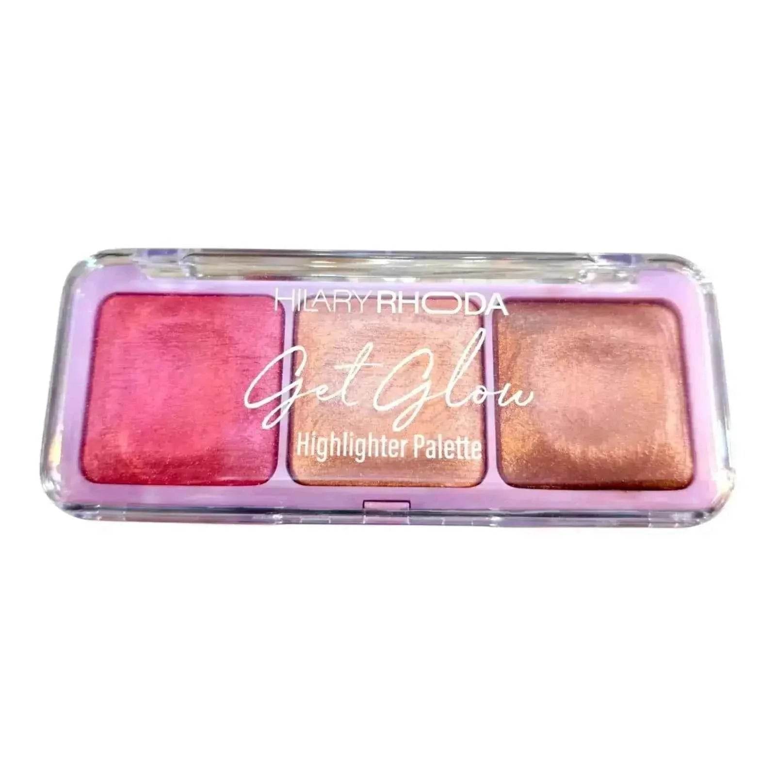 Hilary Rhoda Get Glow Highlighter Palette - Highly Pigmented, Long-Lasting, Soft & Smooth for a Natural Radiant Glow