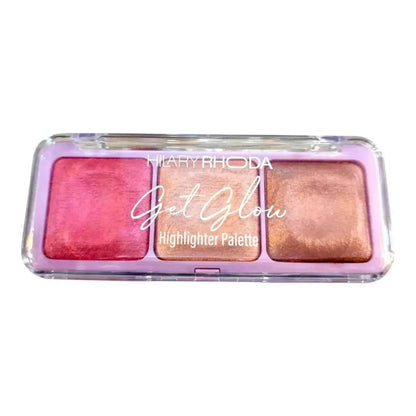 Hilary Rhoda Get Glow Highlighter Palette - Highly Pigmented, Long-Lasting, Soft & Smooth for a Natural Radiant Glow