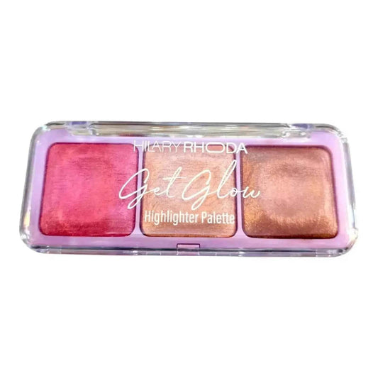 Hilary Rhoda Get Glow Highlighter Palette - Highly Pigmented, Long-Lasting, Soft & Smooth for a Natural Radiant Glow