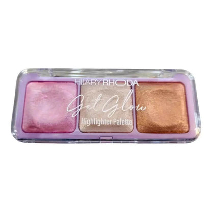 Hilary Rhoda Get Glow Highlighter Palette - Highly Pigmented, Long-Lasting, Soft & Smooth for a Natural Radiant Glow