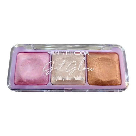 Hilary Rhoda Get Glow Highlighter Palette - Highly Pigmented, Long-Lasting, Soft & Smooth for a Natural Radiant Glow