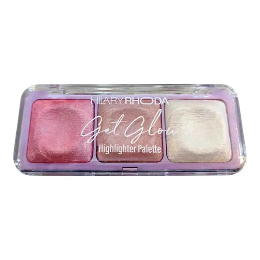 Hilary Rhoda Get Glow Highlighter Palette - Highly Pigmented, Long-Lasting, Soft & Smooth for a Natural Radiant Glow