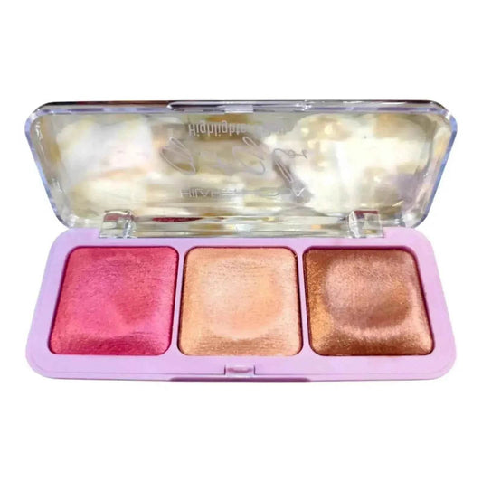 Hilary Rhoda Get Glow Highlighter Palette - Highly Pigmented, Long-Lasting, Soft & Smooth for a Natural Radiant Glow