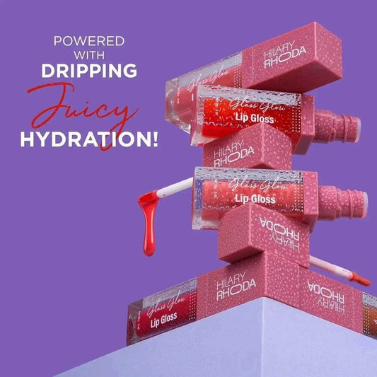 Hilary Rhoda Glass Glow Lip Gloss – Nourishing, Hydrating, High Shine, Juicy & Plump Lips, 5ml (Raspberry Rush)