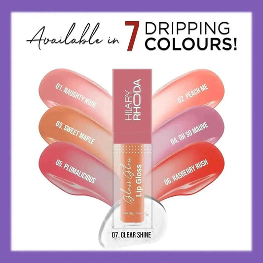Hilary Rhoda Glass Glow Lip Gloss – Nourishing, Hydrating, High Shine, Juicy & Plump Lips, 5ml (Sweet Maple)