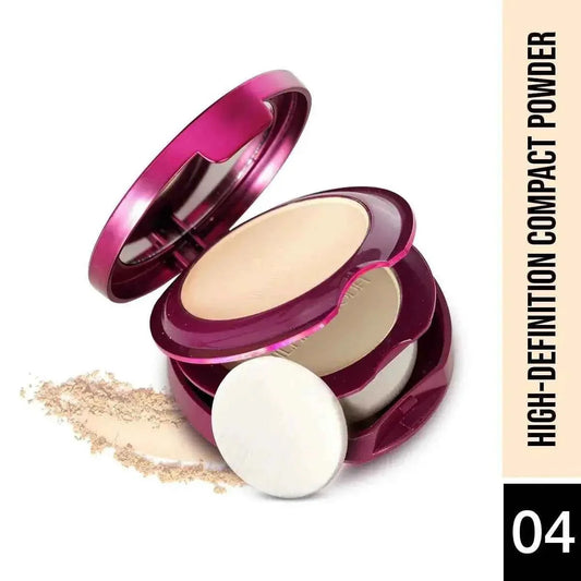 Hilary Rhoda HD High-Definition Pressed Powder - 2-in-1 Compact, Shimmery & Matte Finish, Oil Control, 18g (Sand - Shade 04) - Gehnasale
