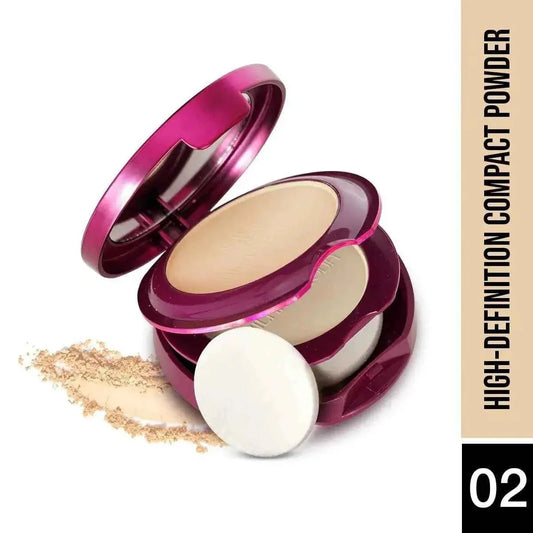 Hilary Rhoda HD Pressed Powder - 2-in-1 Compact, Oil Control, 18g (Vanilla - Shade 02) - Gehnasale