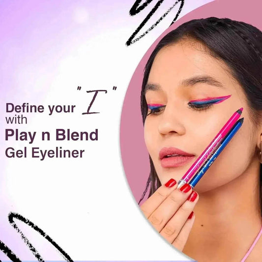 Hilary Rhoda Play n Blend Gel Eyeliner | One Stroke Application | Highly Pigmented, Matte & Shimmer Finish | 2-in-1 Smudger + Eyeliner (Black, Shade 03) 1.5g