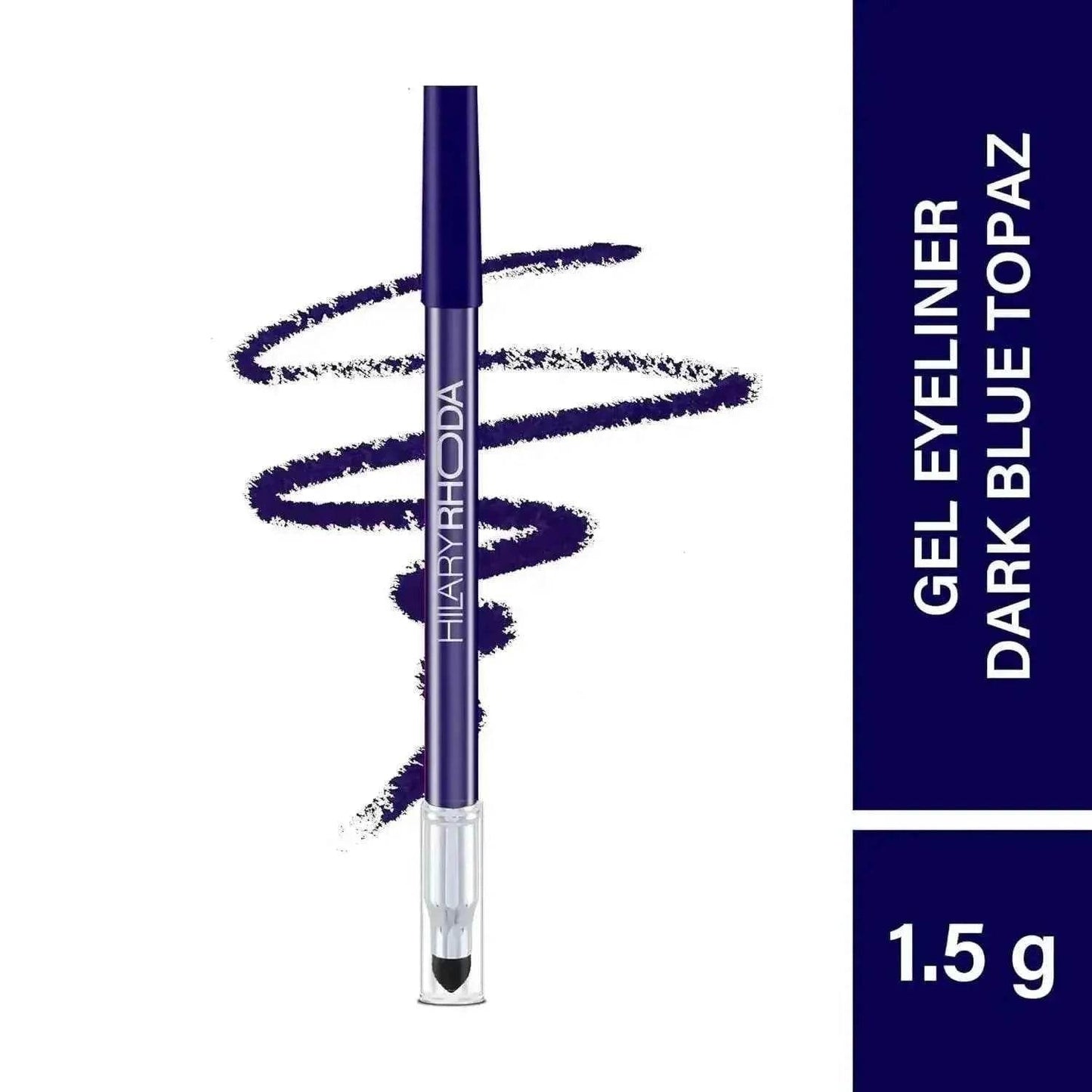 hilary rhoda play n blend gel eyeliner | one stroke application | highly pigmented, matte & shimmer finish | 2-in-1 smudger + eyeliner (dark blue topaz, shade 05) 1.5g