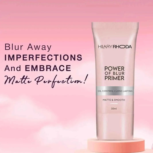 Hilary Rhoda Power of Blur Primer - Lightweight, Silicone-Based, Matte Finish, Oil-Control, Infused with Vitamins A & E, Waterproof, 30ml - Gehnasale