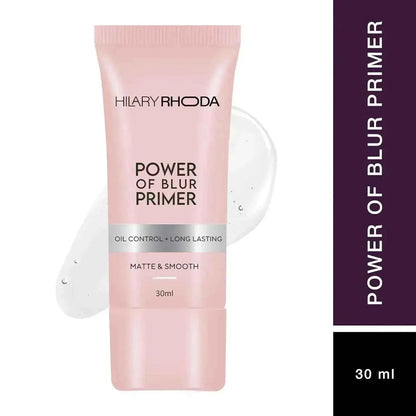 Hilary Rhoda Power of Blur Primer - Lightweight, Silicone-Based, Matte Finish, Oil-Control, Infused with Vitamins A & E, Waterproof, 30ml - Gehnasale