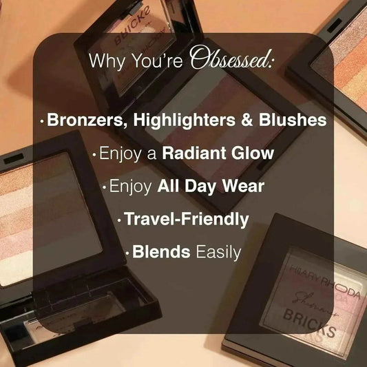 Hilary Rhoda Shimmer Bricks Highlighter Palette - Bronzers, Highlighters & Blushes, Highly Pigmented, Long-Lasting Glow (Shade 03, 8.1g)