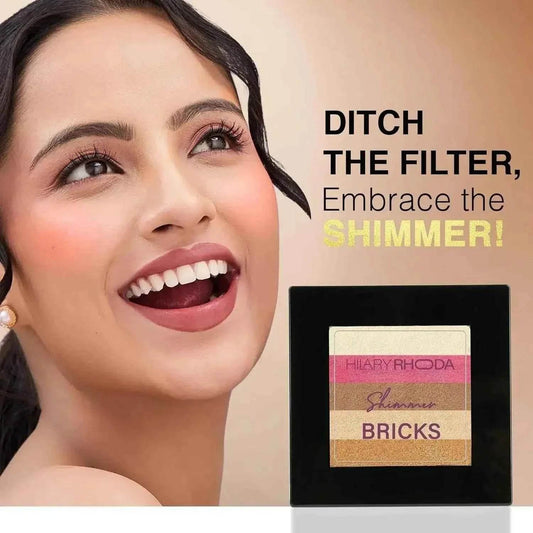 Hilary Rhoda Shimmer Bricks Highlighter Palette - Bronzers, Highlighters & Blushes, Highly Pigmented, Long-Lasting Glow (Shade 03, 8.1g)