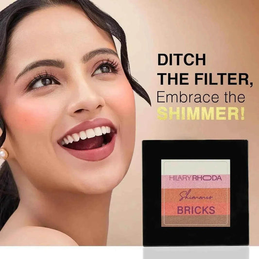 Hilary Rhoda Shimmer Bricks Highlighter Palette - Bronzers, Highlighters & Blushes, Highly Pigmented, Long-Lasting Glow (Shade 04, 8.1g)