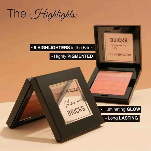 Hilary Rhoda Shimmer Bricks Highlighter Palette - Bronzers, Highlighters & Blushes, Highly Pigmented, Long-Lasting Glow (Shade 04, 8.1g)