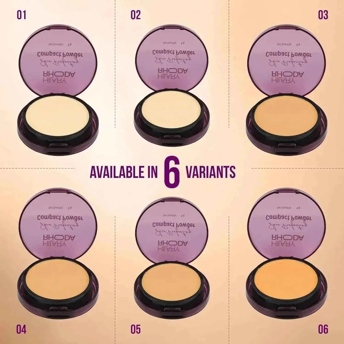 hilary rhoda skin perfecting compact powder - caramel puff (shade 06) | oil control & matte finish | buildable coverage | easily blendable | 6g - gehnasale