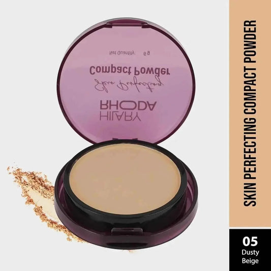 Hilary Rhoda Skin Perfecting Compact Powder - Dusty Beige (Shade 05) | Oil Control & Matte Finish | Buildable Coverage | 6g - Gehnasale