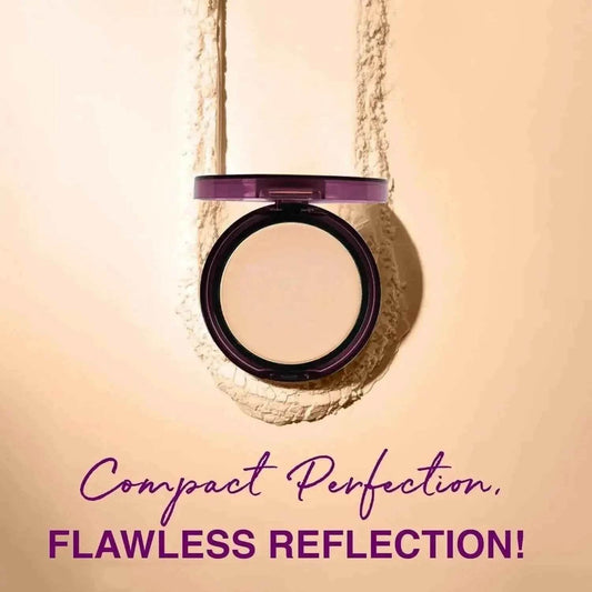 Hilary Rhoda Skin Perfecting Compact Powder - Vanilla Creme (Shade 01) | Oil Control & Matte Finish | Buildable Coverage | 6g