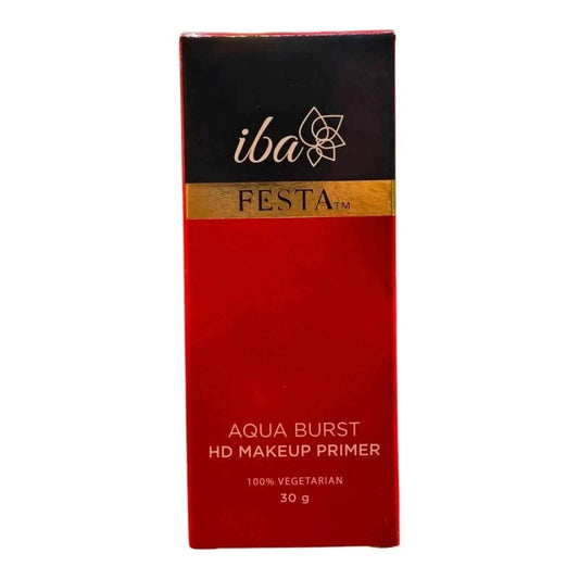 Iba Festa Aqua Burst HD Makeup Primer – 30g | Hydrating & Pore Blurring | Smooth Base | 100% Vegetarian | Long-Lasting & Lightweight